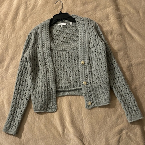 Vince Crochet Cardigan and Camisole Set - Picture 9 of 11